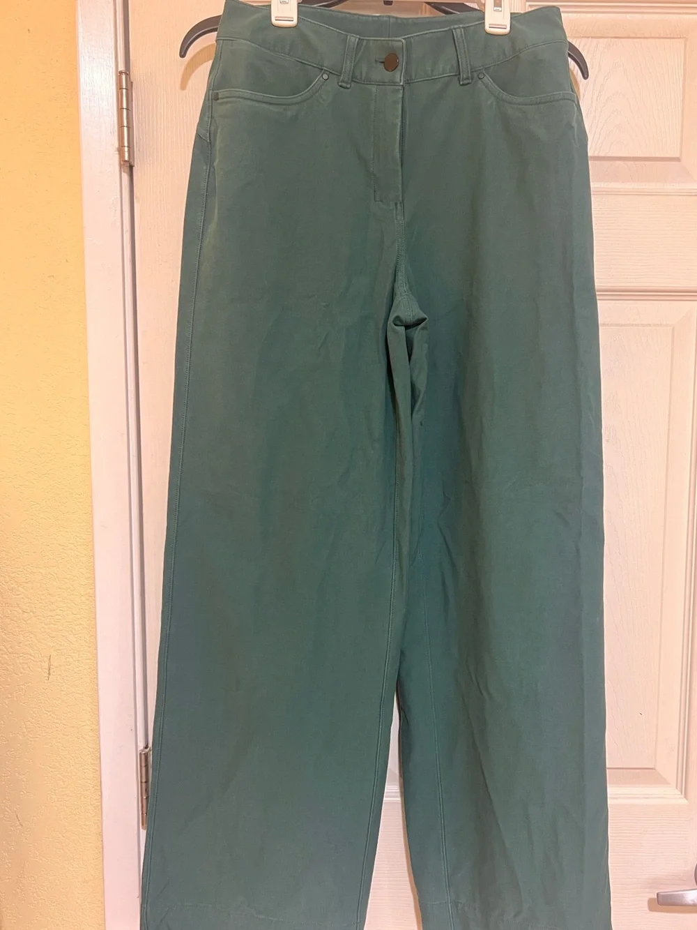 💚 Lululemon City Sleek 5-Pocket Wide-Leg High-Rise Pants – Green Jasper